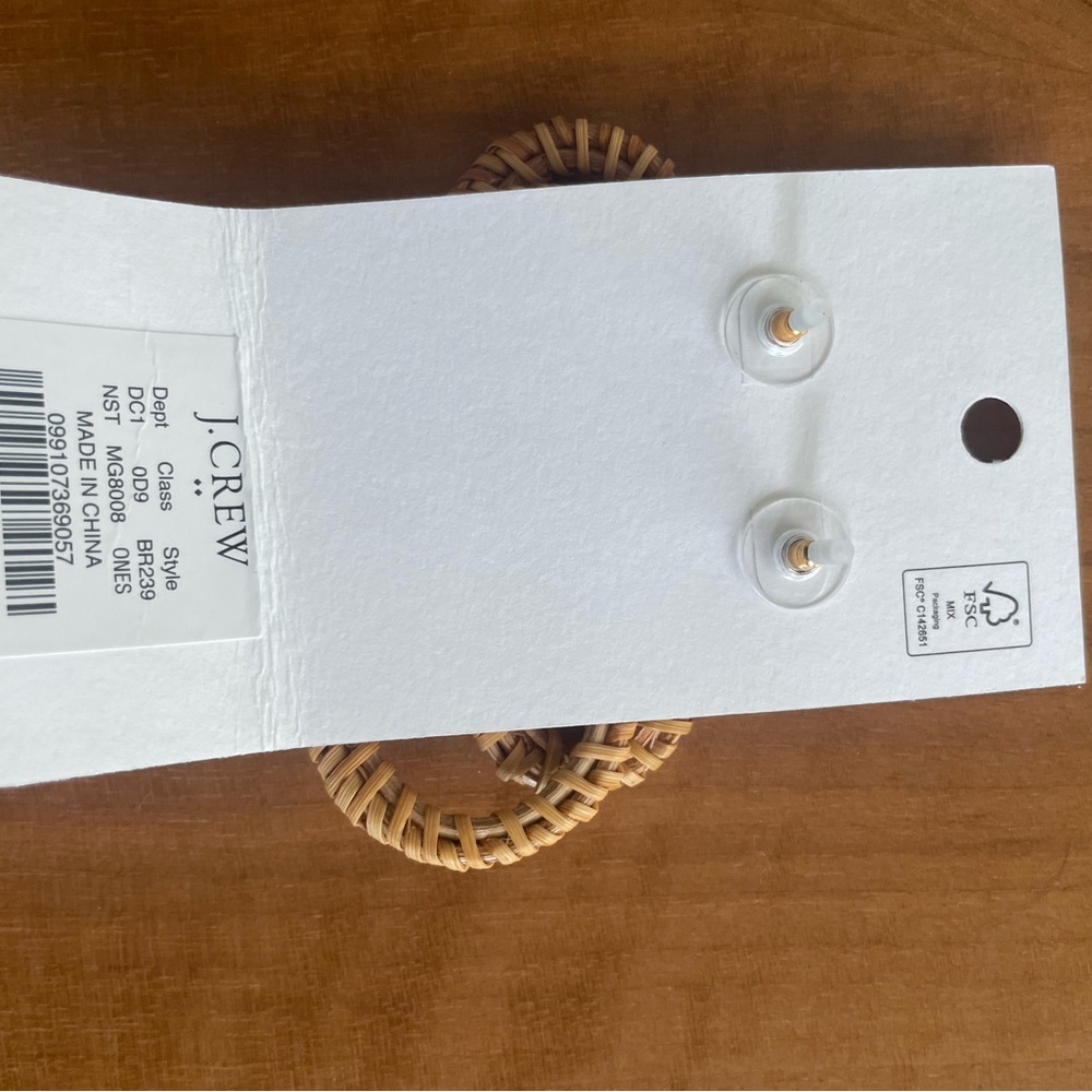 J. Crew Brown and Tan Woven Double Hoop Earrings - Picture 2 of 2